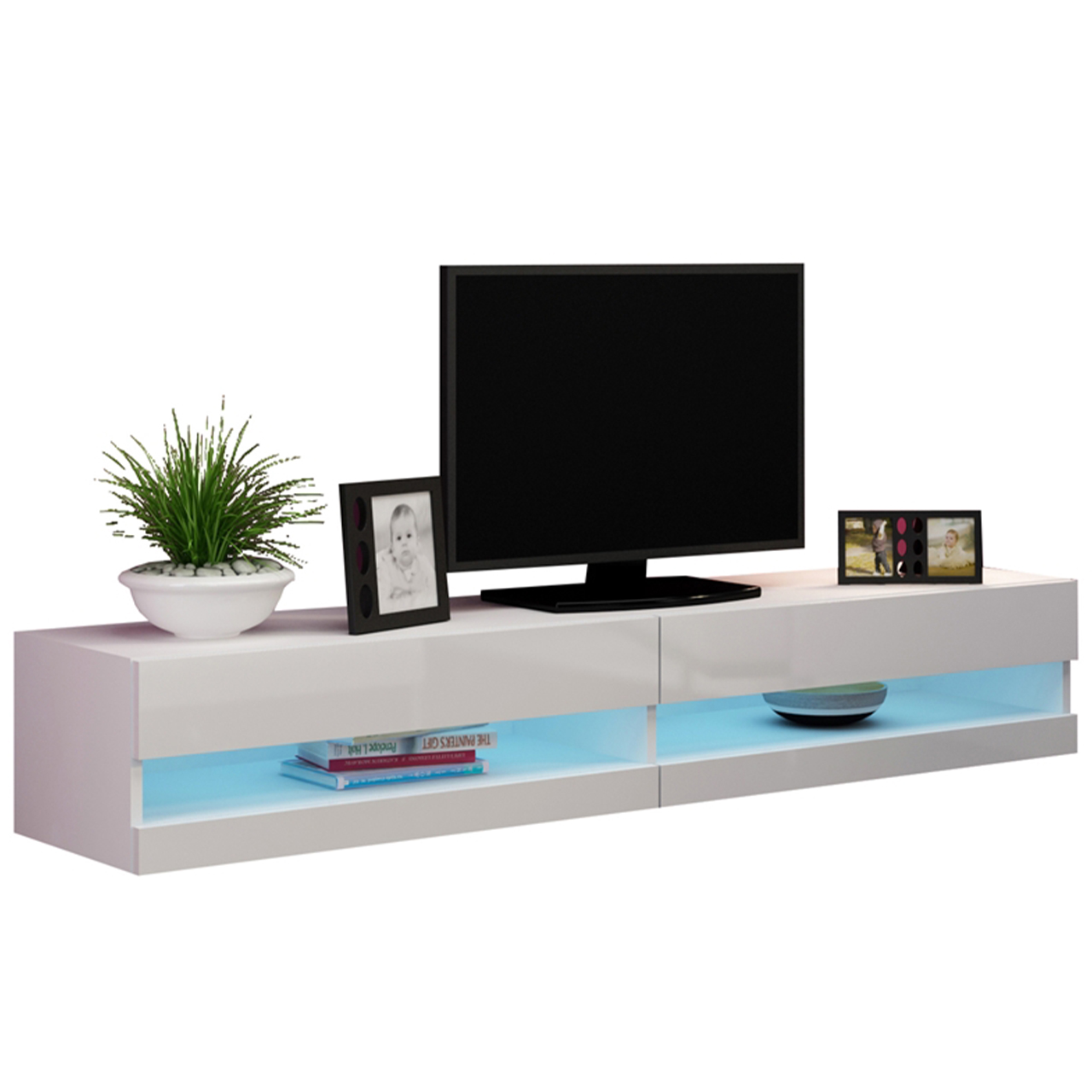 Mueble TV 180 VIGO NEW VG9A blanco / blanco brillo