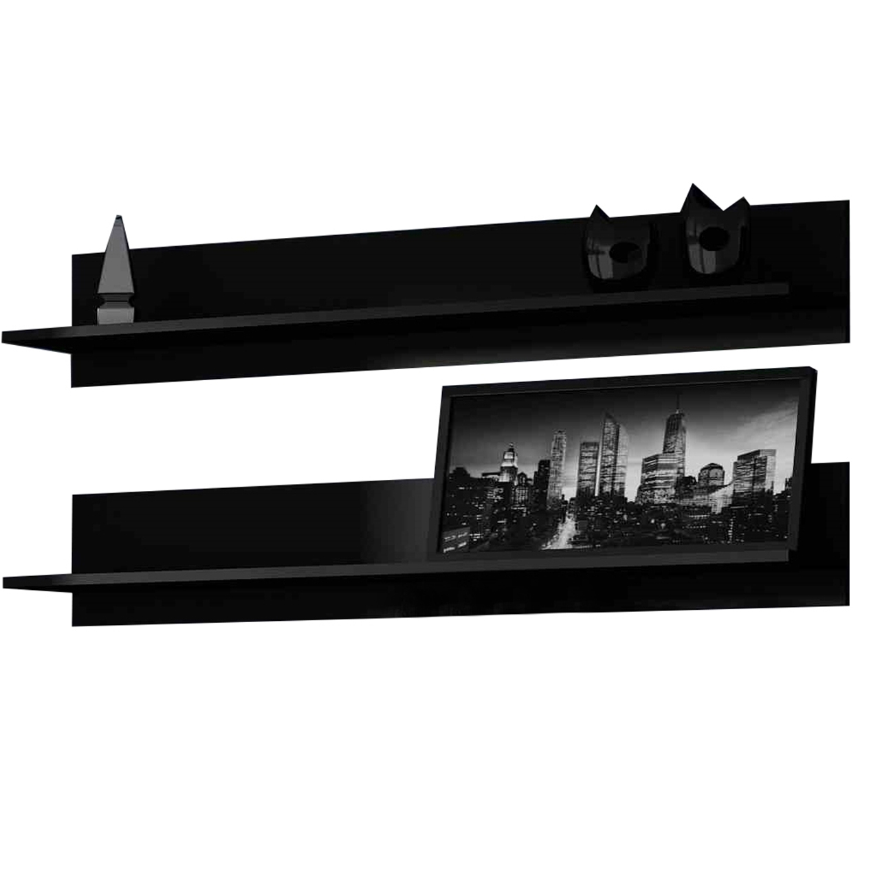 Muebles de entretenimiento SOHO 4D negro / negro brillo