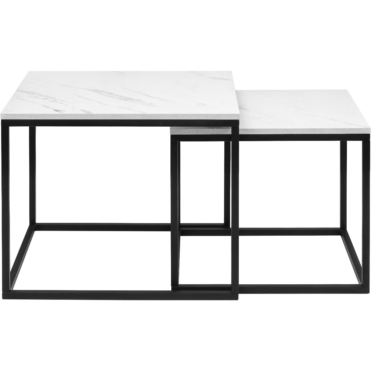 Conjunto de 2 mesas de café VEROLI VR06 negro / negro mármol